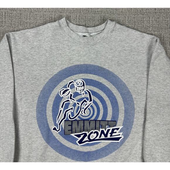 Vintage Emmitt Zone Sweatshirt Mens Large Gray Starter Crewneck NFL Football 90s - Picture 2 of 12
